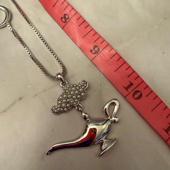 SOLD Disney Couture Silver Aladdin Lamp Necklace - Picture 9 of 12